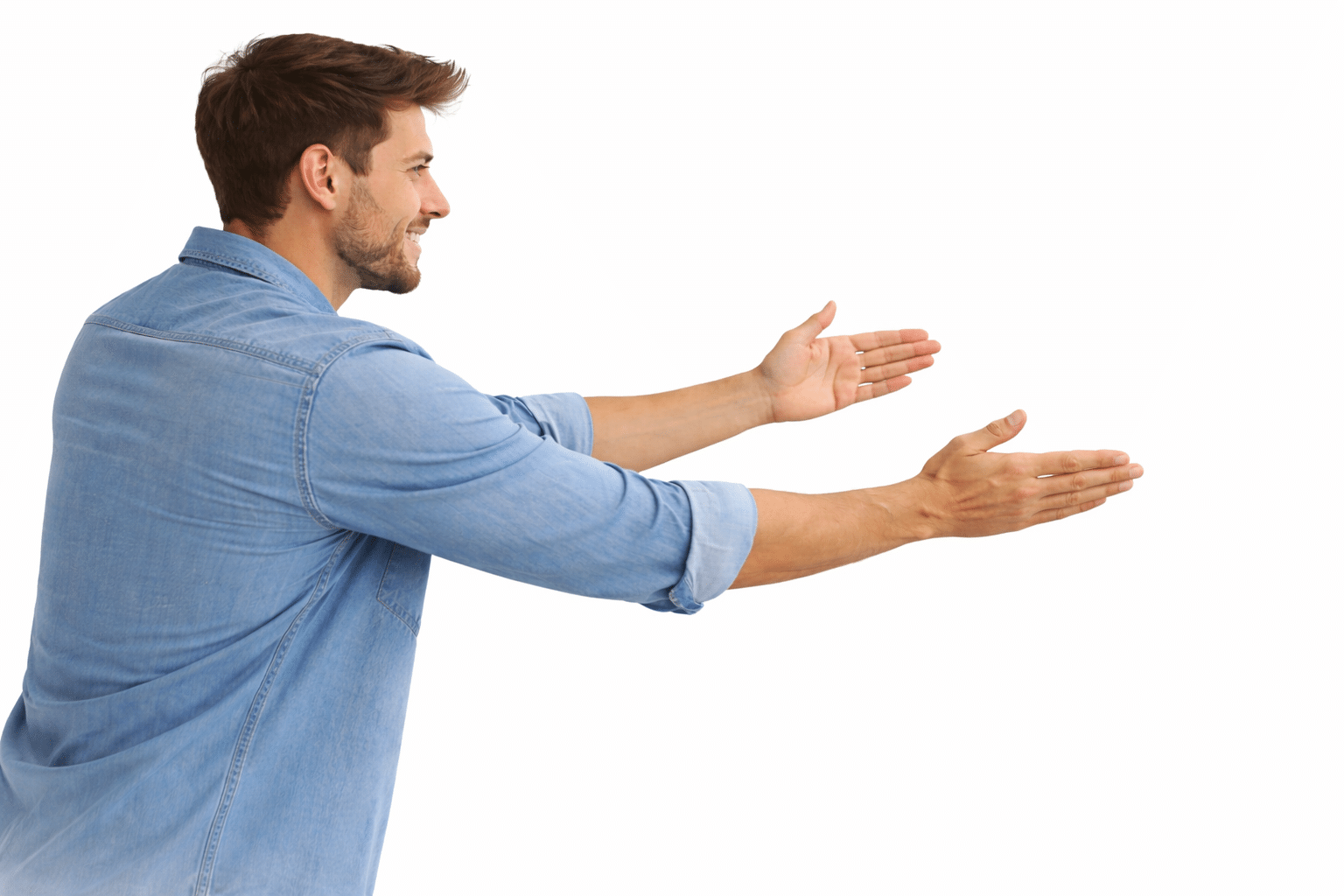 Person reaching forward